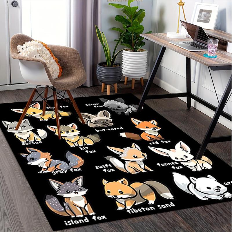 Chair Mat: Cute Fox Designs for Office Carpet, Large Rug Decor, Sofa Cover, Gift Idea for Home & Living Room, Suitable for Various Rooms