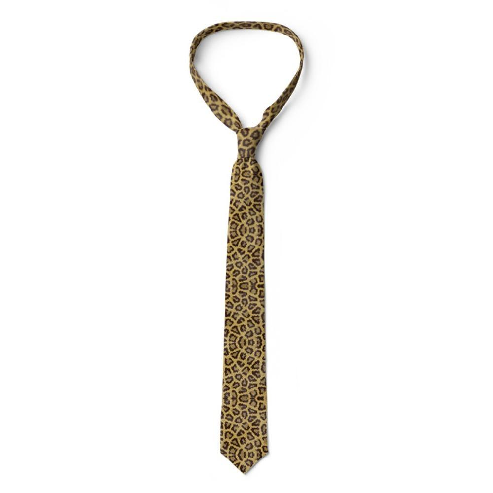8cm Leopard Print Tie Adjustable Men Necktie Fashion Snakeskin Print Tie  Halloween