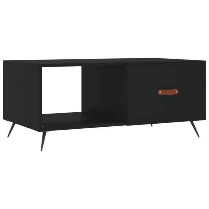 VidaXL Table basse noir 90x50x40 cm bois d'ingénierie 829181