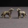 New Antique Bronze Hunting Dog Statue Mini Desktop Puppy Animal Decoration Figurine Tea Pet Home Decoration Crafts Wholesale