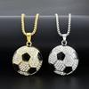 Rhinestone Football Pendant Choker Jewelry Soccer Necklace Creative Football Necklace  Men