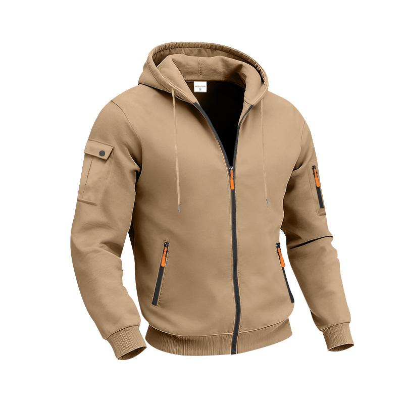 Mens Loose Heavyweight Fleece Zip Up Hooded Casual Workwear Long Sleeve Cardigan Sweatshirt
