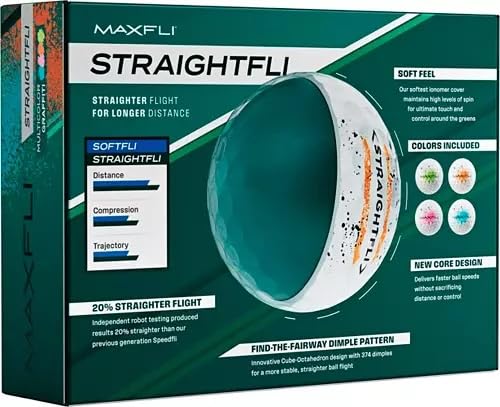 2025 Maxfli Straightfli Golf Balls, Graffiti, Straight, Rules-Conforming, Multicolor [Parallel Import]