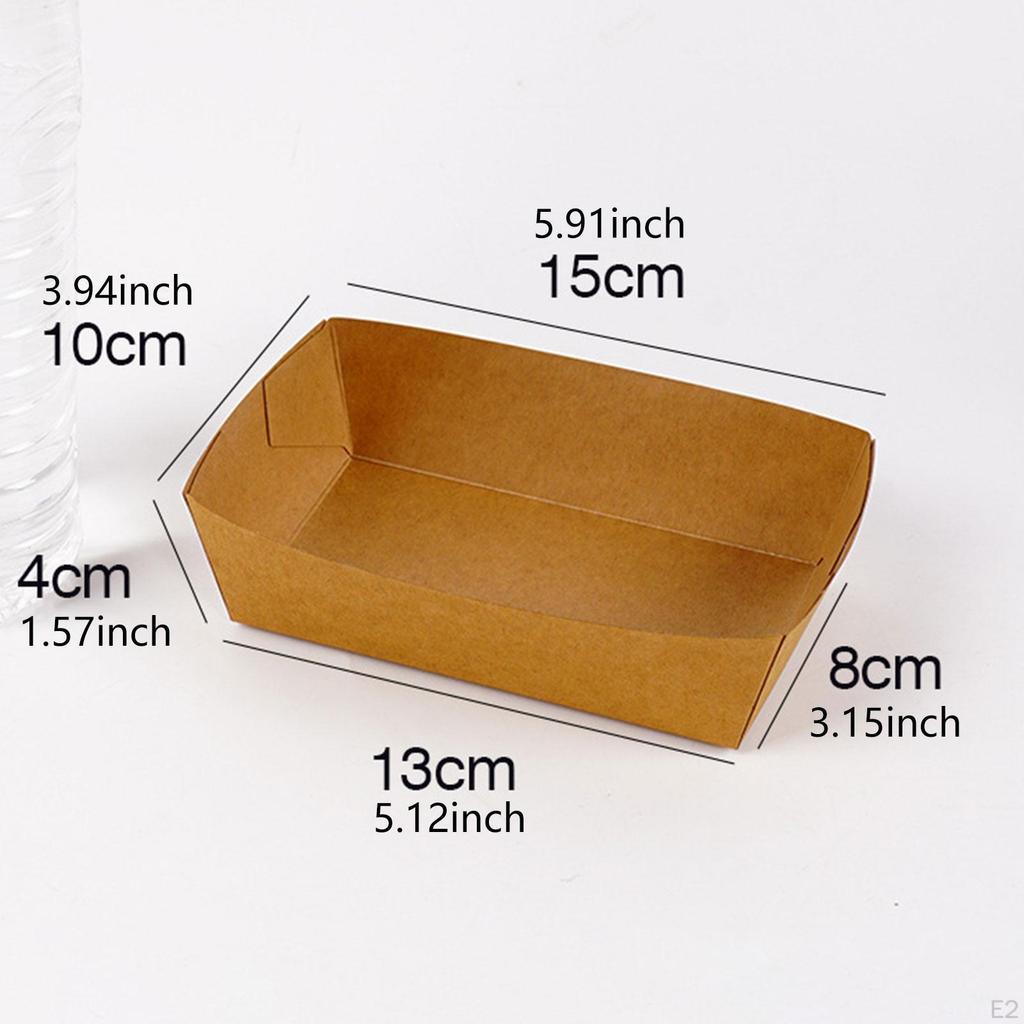 100 stück Kraft Papier Lebensmittel Tabletts Professionelle für BBQ Französisch Frites Hund