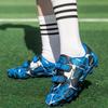Chłopięce/dziecięce gumowe antypoślizgowe sznurowane na rzepy buty piłkarskie ze sztucznej trawy buty do ćwiczeń na świeżym powietrzu