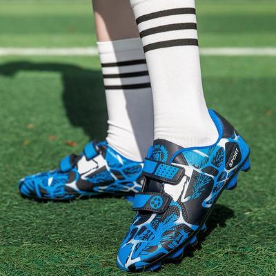 Boys/Kids Rubber Non-slip Velcro Lacing Artificial Turf Football Boots Outdoor Sports Training Football Shoes