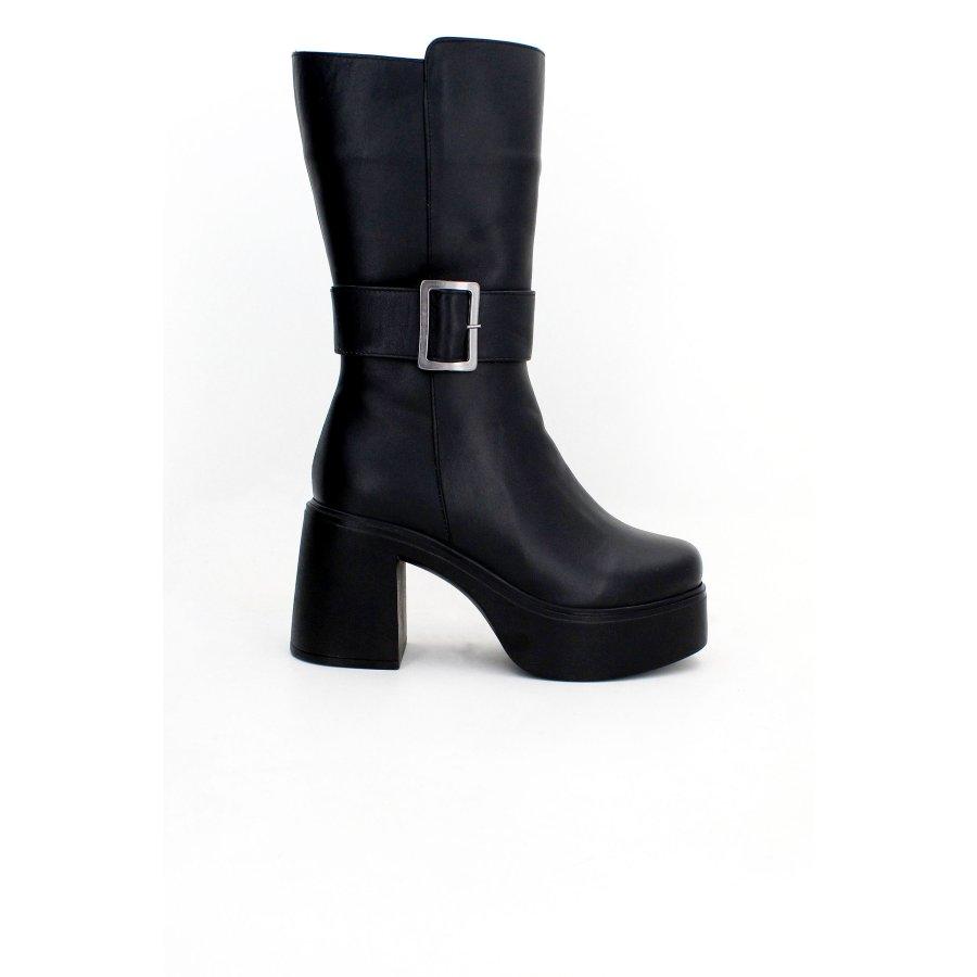 

Женские ботинки на платформе и каблуке из натуральной кожи 36 чёрный