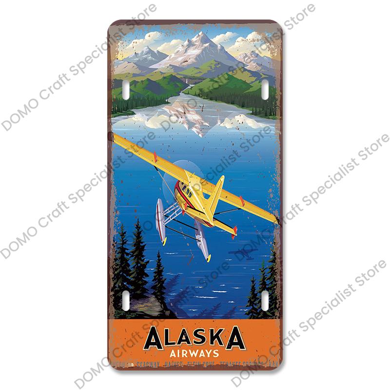 Air Races Metal Plate Tin Signs Retro Top Gun Airplane Metal Poster Garage Club Bar Home Wall Decoration 15x30cm