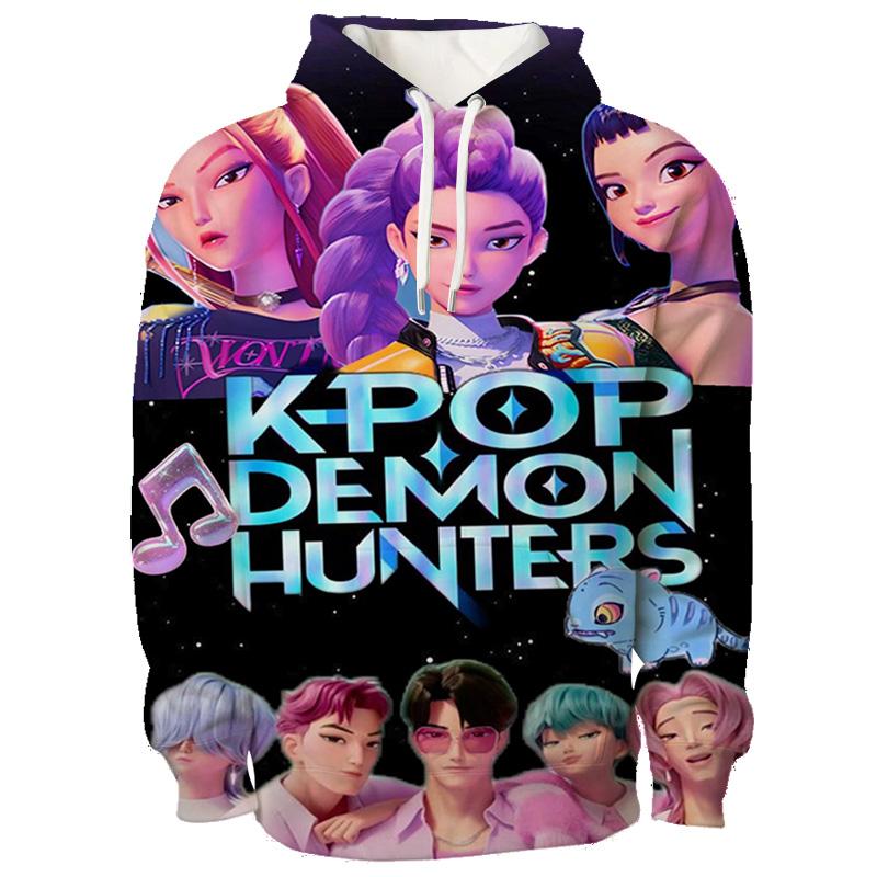 Kpop Dämonenjäger Hoodies 3D Gedruckt Herren Damen Lässiger Pullover Mode Sweatshirts Unisex Kleidung Weiblich Harajuku Streetwear