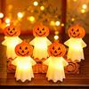 Halloween Decoration, Pumpkin Ghost 2-in-1 Night Light,, Safe Flame-Free LED Candle with Warm Glow, Small Cute Hanging Tabletop Decor for Home