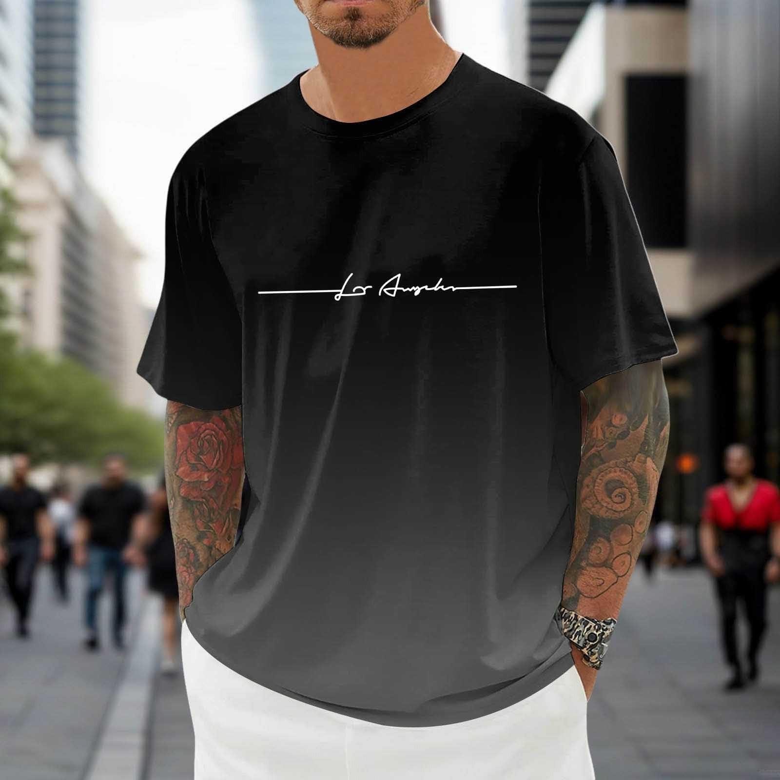 

Чоловіча модна футболка, вуличний повсякденний одяг з коротким рукавом XXL чорний