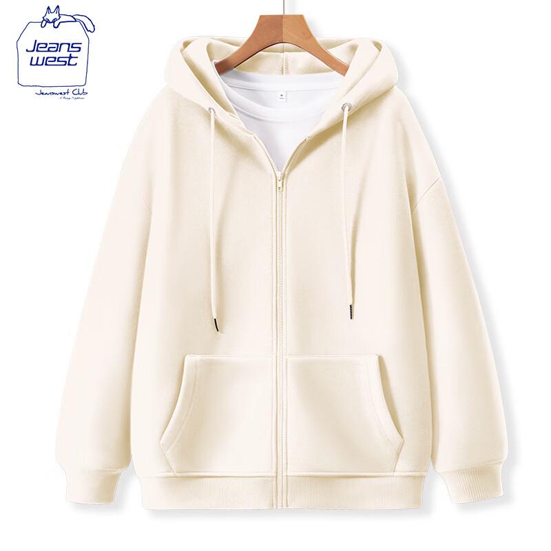 JEANSWEST CLUB Women's Lightweight Hooded Full-Zip Sweatshirt