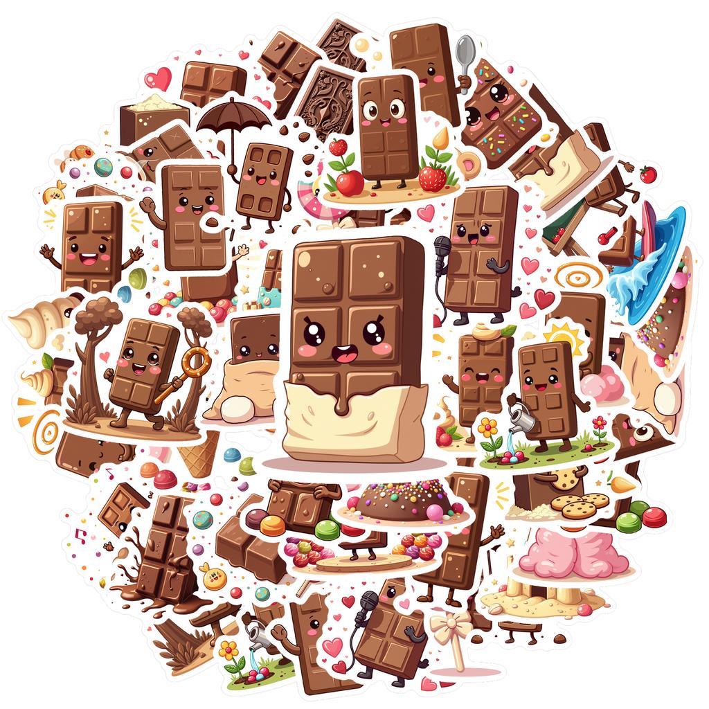 35pcs Chocolate Cookies Candy Sticker Waterproof Graffiti Computer Luggage Self Adhesive Personalized Stickers