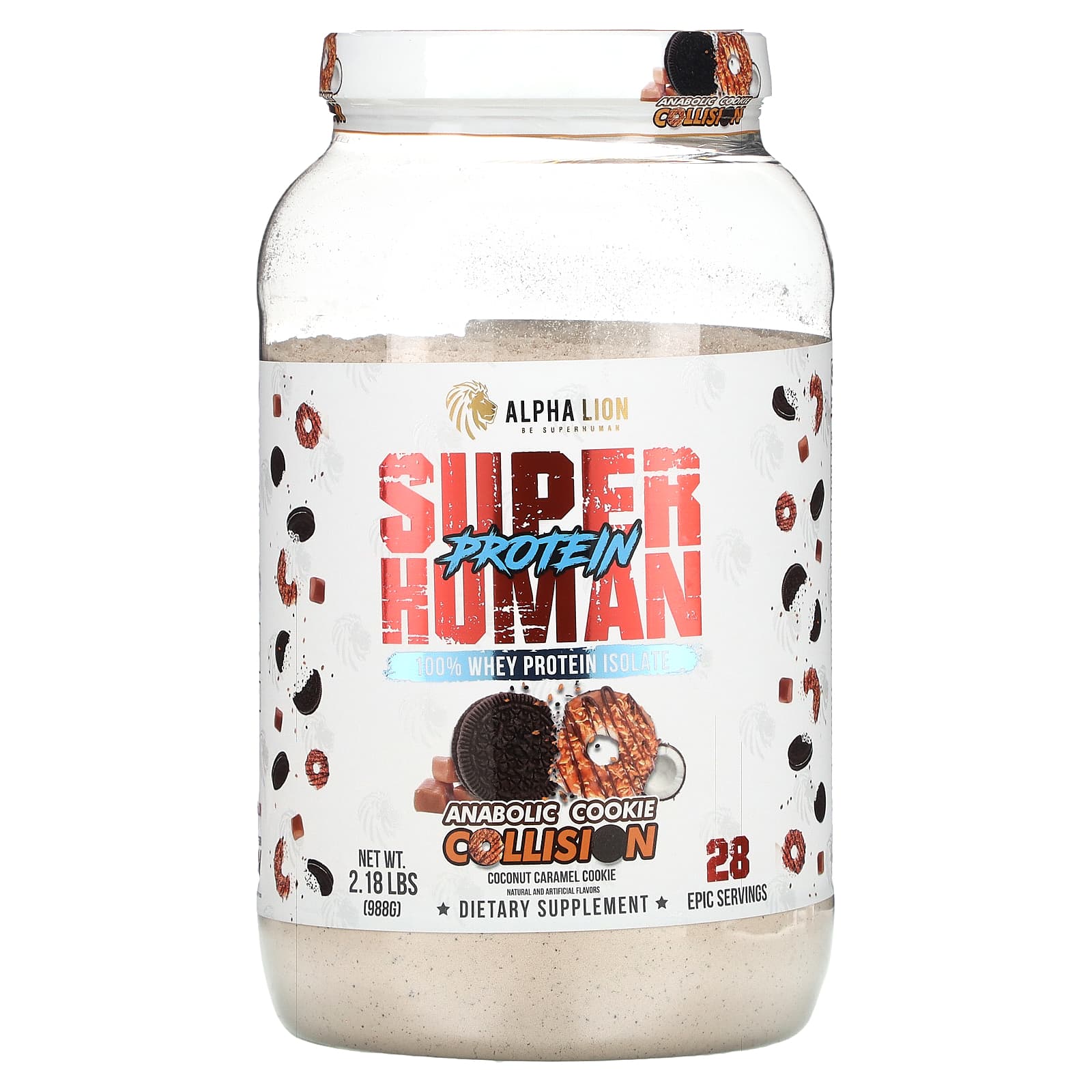 

Superhuman Protein, Anabolic Cookiecollision, Coconut Caramel Cookies, 988G (2.18Lb)
