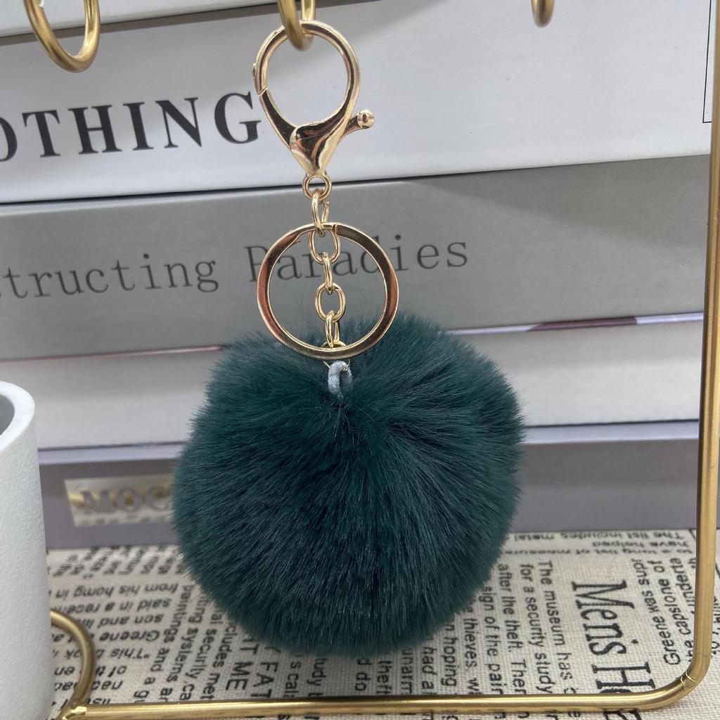 Auf Lager 8cm Kunstkaninchenfell Pompom Schlüsselanhänger - Plüschkugel Anhänger für Taschen und Kleidung
