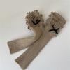 Ribbed Knit Boot Cuffs Footless Socks with Elegant Bows Designs for Women Layered Ruffle Edge Leg Warmers Streetwear