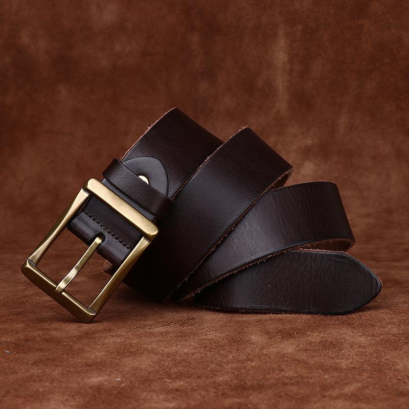Retro Leather Top Layer Cowhide Belt for Men, Simple and Versatile, Light Luxury Style Casual Jeans Belt for Men
