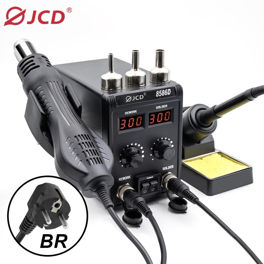 JCD 8586D 2-in-1 Soldering Station: Adjustable Hot Air Gun, Repair & Desolder Tool with Digital Display for Mobile Phone Repair & Welding
