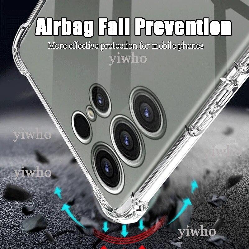 Husă moale din silicon transparent rezistent la șoc pentru Samsung S23 S22 S21 Ultra plus note20 Galaxy S 23 22 21 FE + Huse pentru telefon