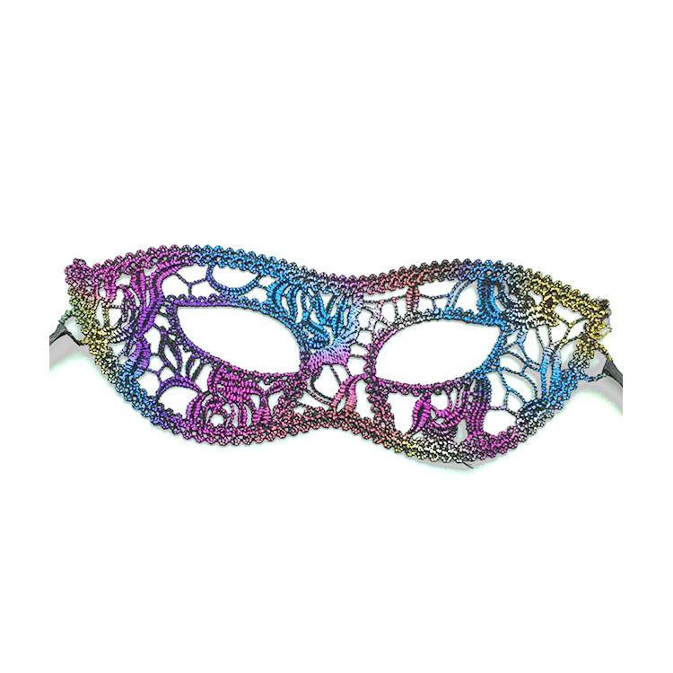 Sexy Cosplay New Halloween Colorful Bronzing Lace Eye Mask Sexy Masquerade Party Unshaped Mask Festival Supplies