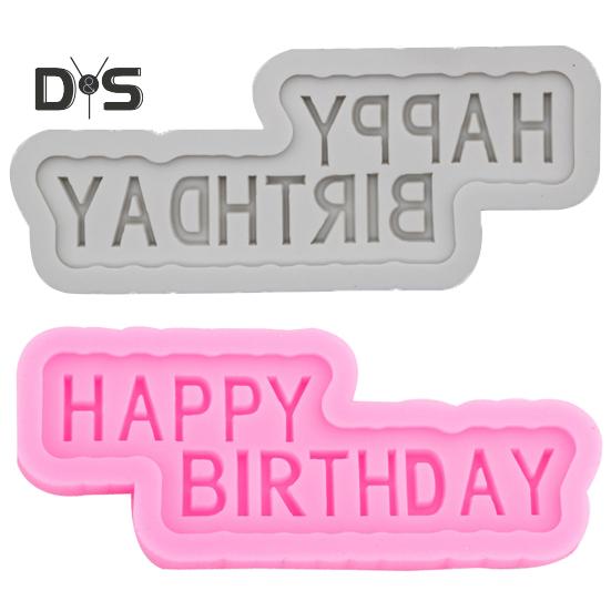 Flexible Happy Birthday Mold Easy Demoulding Durable Happy Birthday Cake Mold Baking Tool