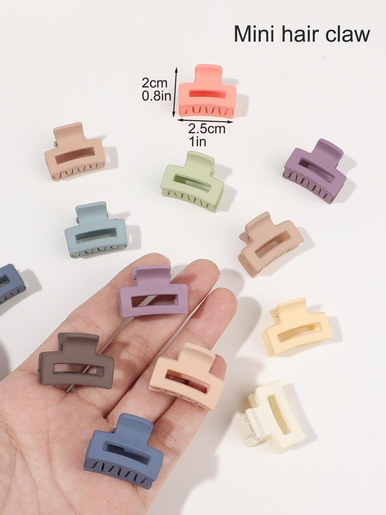 20 szt. Mini Kolorowe Kwadratowe Klipsy do Włosów dla Kobiet Włosy Grube Cienkie, Mocne Trzymanie Matowe Klipsy Bananowe Antypoślizgowe Wsuwki do Włosów Klips Szczękowy
