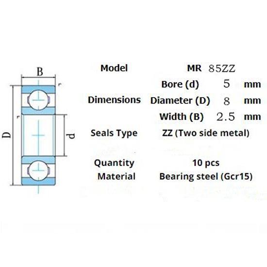 Mr85zz Bearing 10pieces 5*8*2.5(mm)