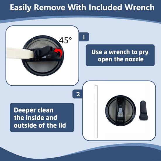 Flip Straw Lid for 40 Oz Tumbler Leak Proof Replacement BPA-Free Reusable Cup Lid for Water Juice Milk Tea