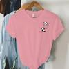 New Women Short Sleeve Top Summer New Pocket Panda Cartoon Printed T-shirt Korean Fashion Women Tops Loose Round Neck T Shirt