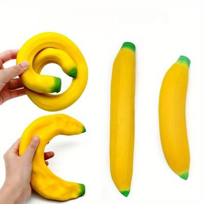Super Stretchy Banana Simulation Banana Pull Knead Sand Filled with Fun Vent Decompressing Toy for Kids & Adults Hand Therapy