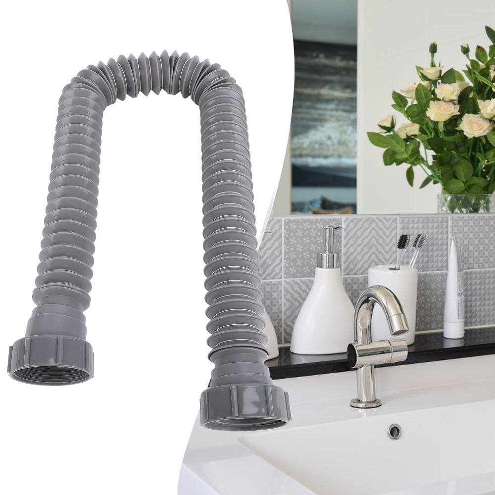 Leakproof Design Sink Drain Hose 45mm Inlet P Trap Pipe Kit Under Sink Plumbing Pipe Slotted Basin