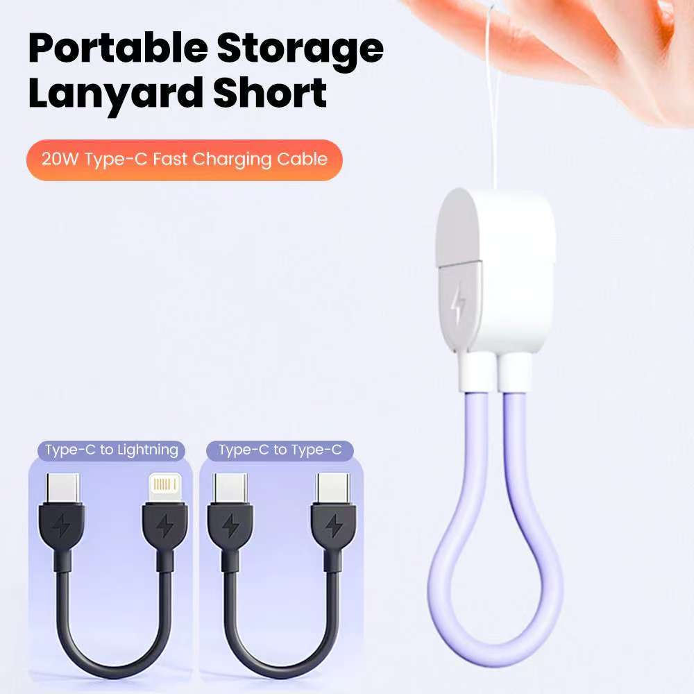 PD 20W/60W Cable Portable Keychain Short USB C To Type C Fast Charging Wire For Samsung Xiaomi iPhone 17 16 15 14 13 Support Data Transfer