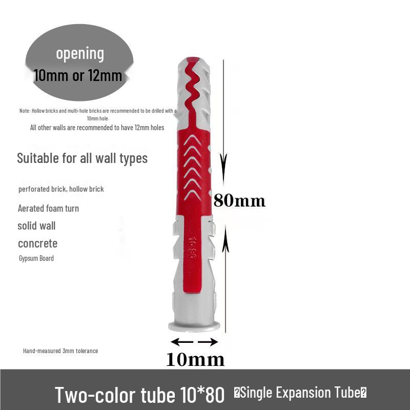 M10*50 Tetrahedron Plastic Expansion Tube for LCD TV Wall Mount & Outdoor AC Unit Bracket