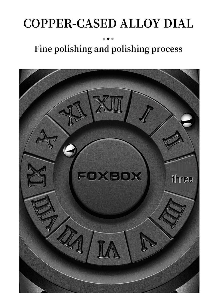 FOXBOX/Lige Magnetic Levitation Men's Watch - Black Tech Creative Concept.
