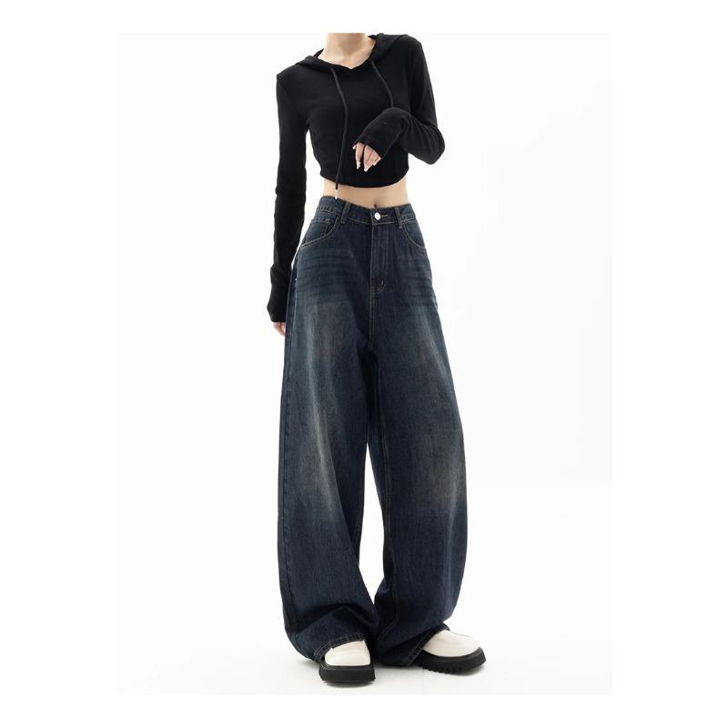 Y2K Vintage High Waist Harajuku Loose Jeans Pants Korean Fashion Women's Grunge Wide Leg Oversized Denim Trouser Female Clothes