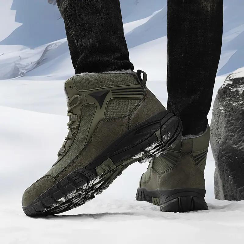 Men's Boots Winter Warm Fashion Cotton Shoes Thick Sole Casual Ankle Boots Outdoor Waterproofing Work Boots Male Free Shipping