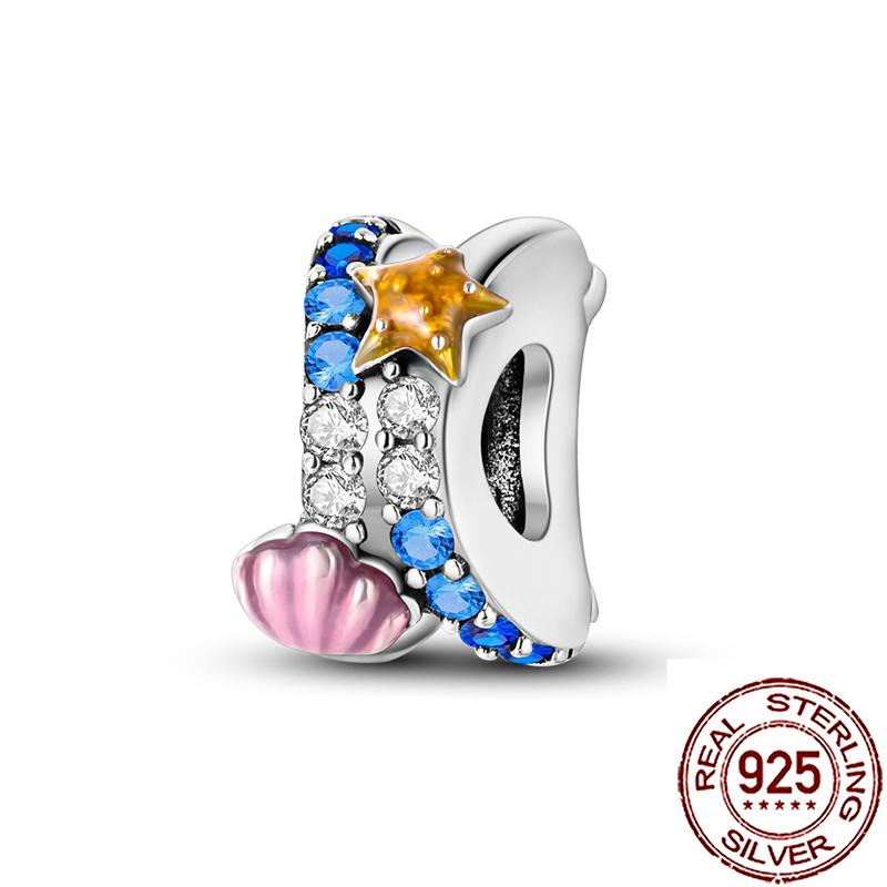 Uroki Oceanu Miedziana Rozgwiazda Muszla Ślimaka Ośmiornica Żółw Morski Ryba Koraliki Pasują do Bransoletki Naszyjnika Kobiety DIY Biżuteria