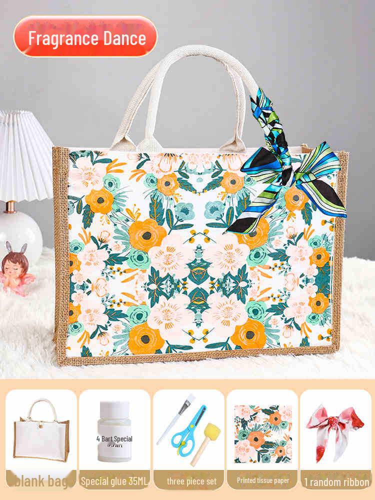 "Handmade Butterfly Canvas Gift Bag for Teacher’s Day and Creative Events"