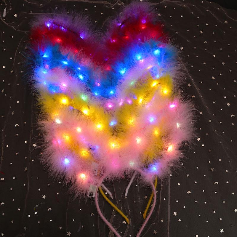 Luminous Feather Rabbit Ears Headband - Graduation Gift