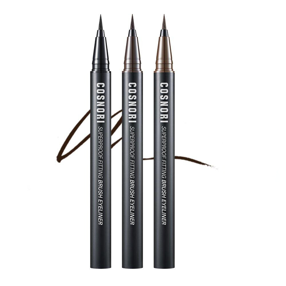 Специальный набор кисточек для подводки для глаз COSNORI Superproof Fitting Brush 1+1 02. Black Brown