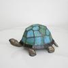 Handcrafted Stained Glass Turtle Night Light - Colorful Glass Lamp with Antique Metal Base, Art Deco Style for Living Room