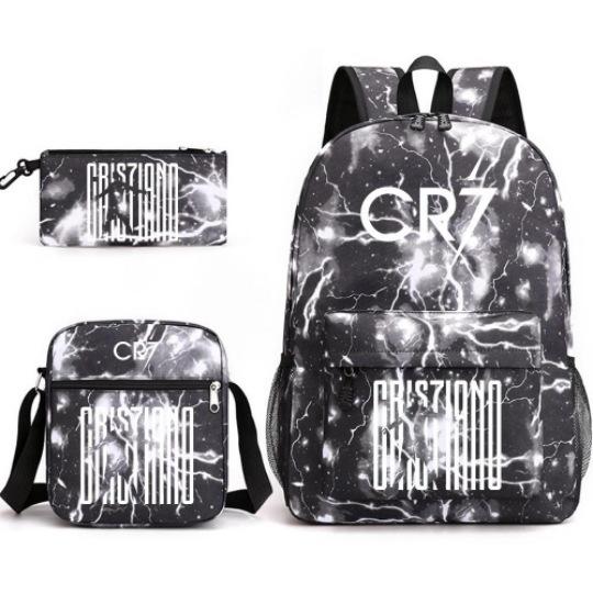 Youth Fashion Backpack Shoulder Bag Pencil Case Children'S Student School Bag 3-Piece Set