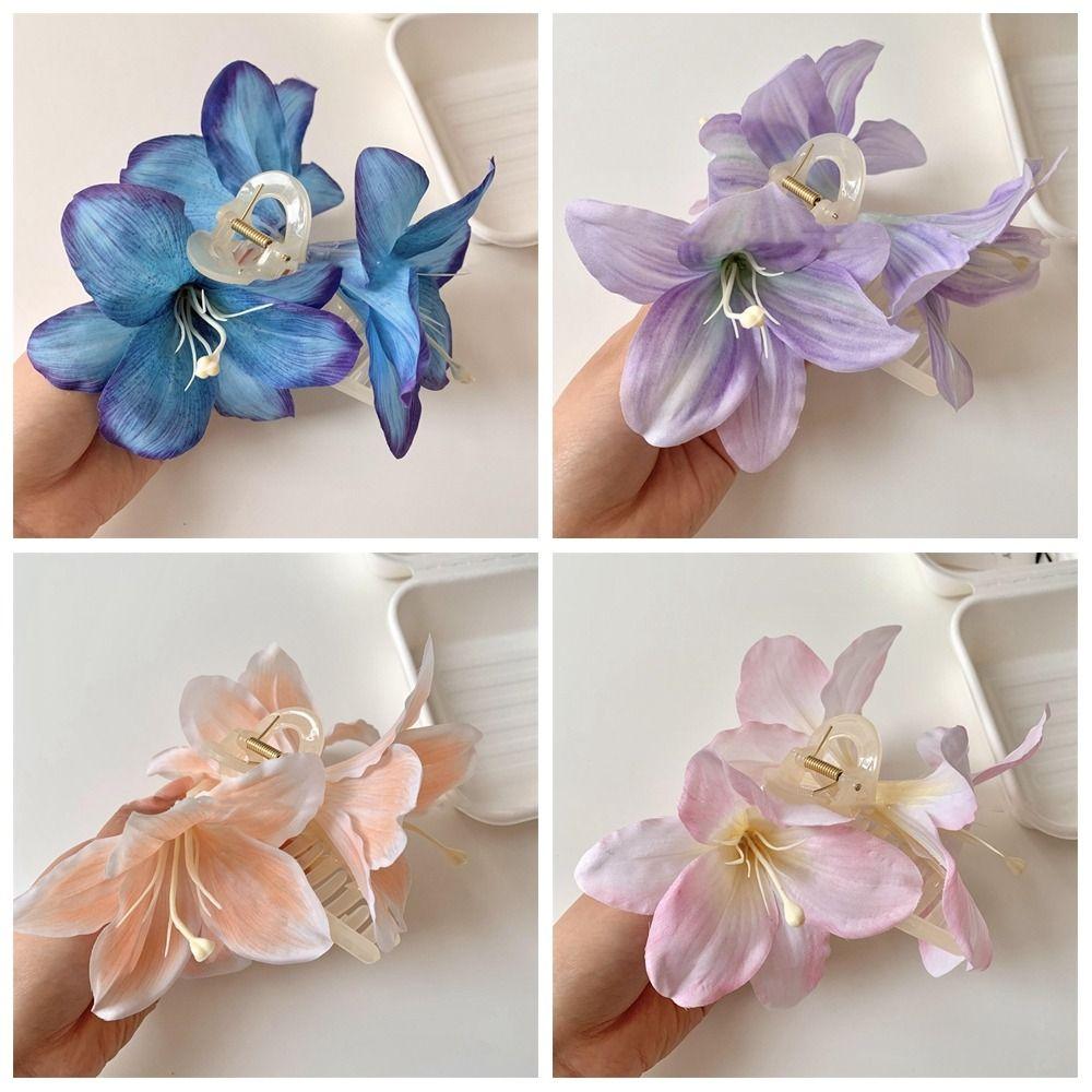 Ponytail Clip Calla Hair Clip Bohemia Barrettes Big Hair Claw Lilium Flower Hair Claw  Daily