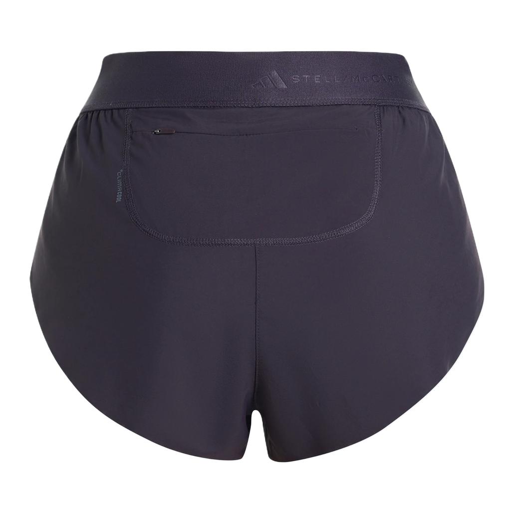 adidas Stella McCartney Pantaloni scurți de alergare cu model din dantelă, talie elastică, crăpătură înaltă, pentru femei KR5559