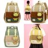 Childrens Bee Pattern Cartoon Backpack With Curved Shoulder Straps For School And Kindergarten