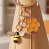 Keychain Pendant Decorative Bee Shape Keychain with Rhinestones Dripping Oil Compact Lightweight Versatile Backpack Accessory