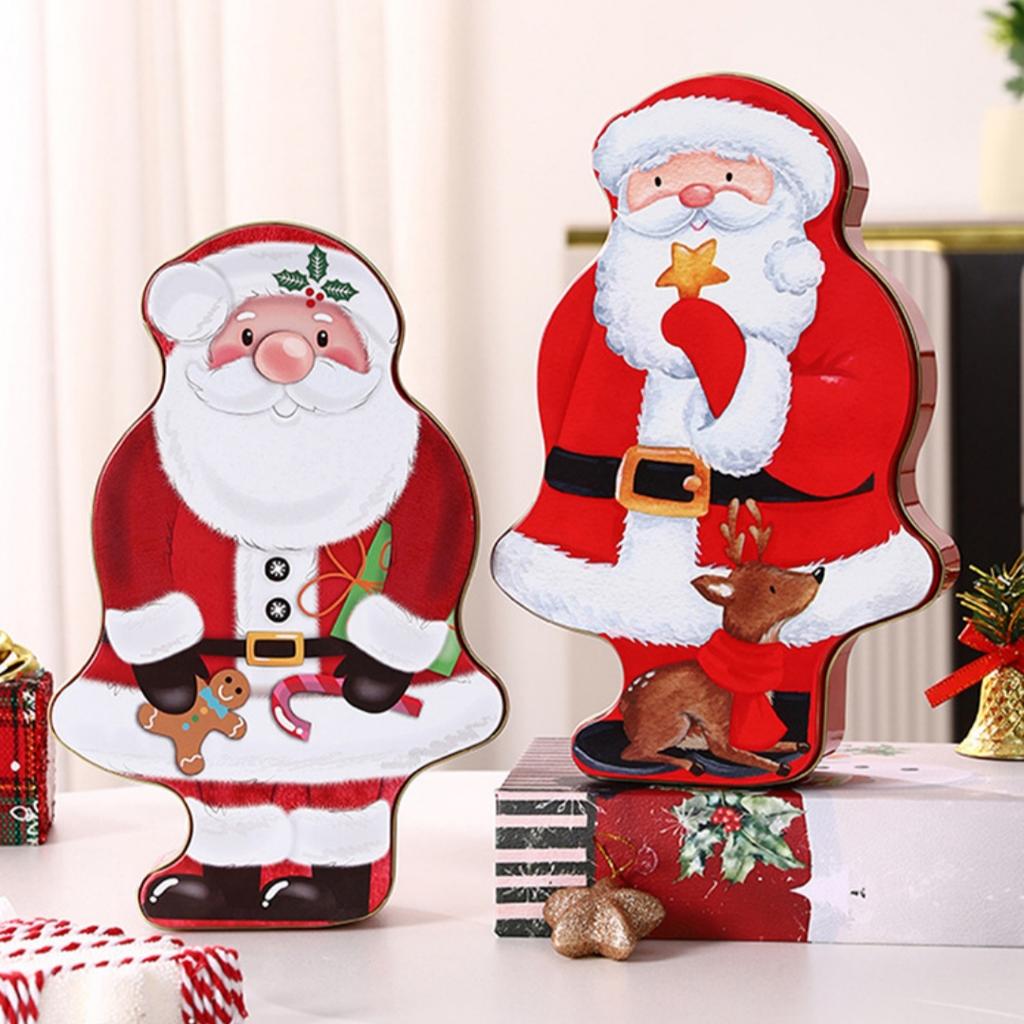 Tinplate Box Santa Claus Storage Box Candy Box Biscuit Box Snack Box Multi Functional Piggy Bank Gift Packaging Box