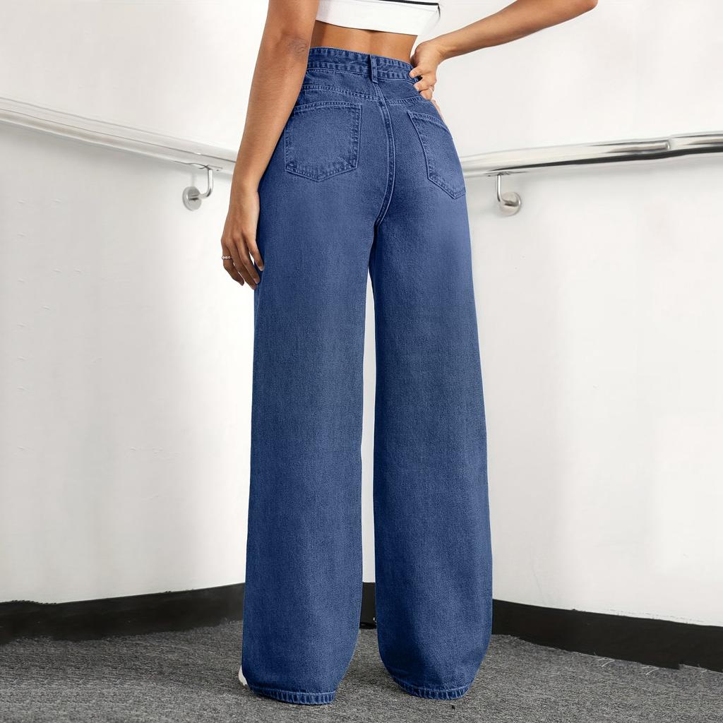 Women's Color Jeans Loose Casual Straight Leg Wide Leg Pants