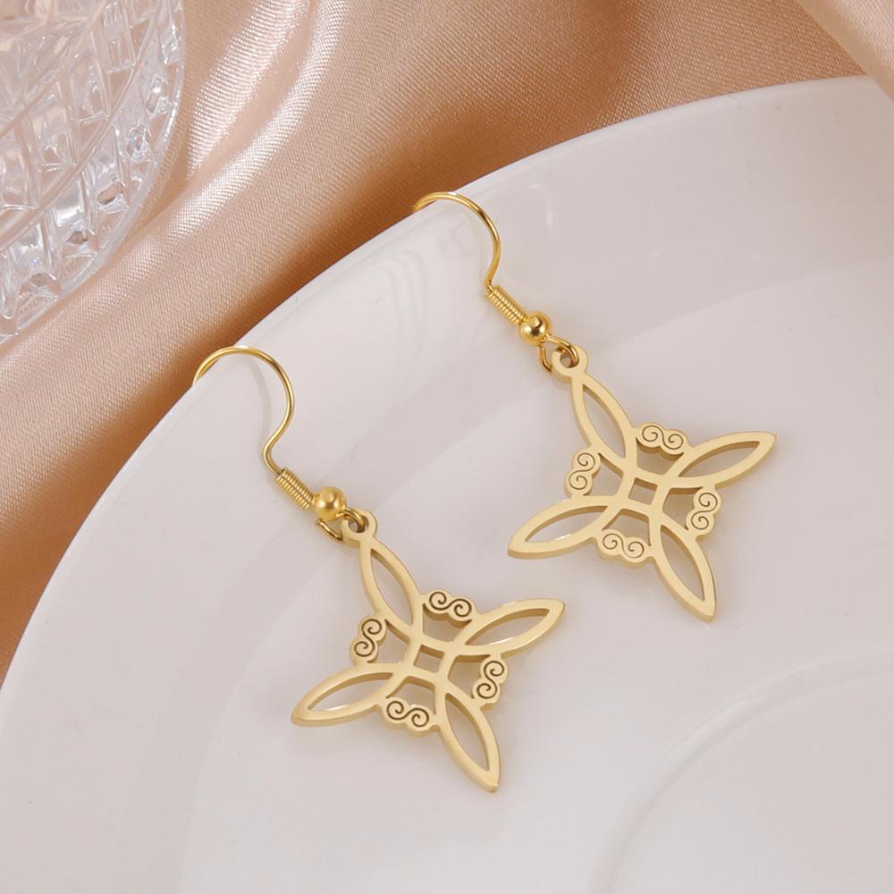 Dawapara Hexenknoten Ohrringe für Damen Irischer Glücksbringer Ohrhänger Edelstahl Schmuck Geburtstag Valentinstag