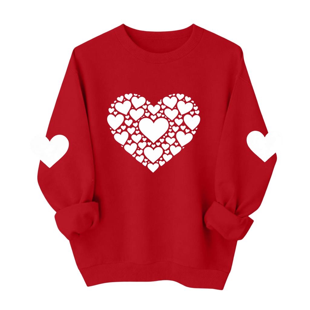 Valentijns Sweatshirts Voor Vrouwen Liefde Hart Grafisch Pullover Ronde Hals Lange Mouw Tops Valentijnsdag Sweatshirt